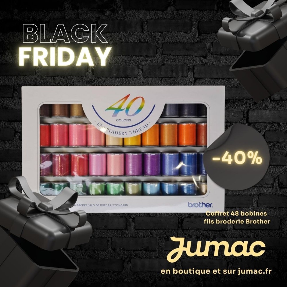Coffret 40 bobines fils broderie Brother