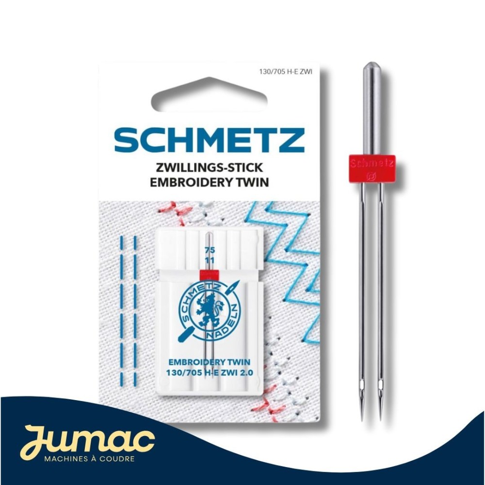Aiguille double Broderie Schmetz 2,0 - 75