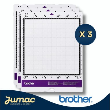 Lot de 3 supports adhésif à adhérence standard ScanNCut Brother (305 x 305 mm)