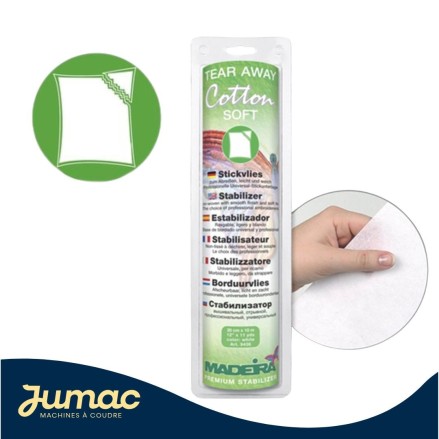 Stabilisateur broderie Madeira Cotton Soft – Déchirable 30cmx10m | Jumac.fr