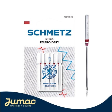 Lot de 5 aiguilles broderie Schmetz 75