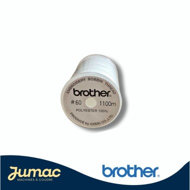 Bobine fil canette broderie blanc 60 1000m