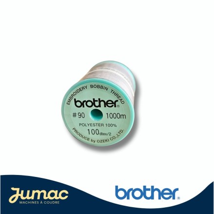 Bobine fil canette broderie blanc 90 1000m