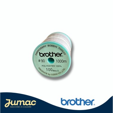 Bobine fil canette broderie blanc 90 1000m